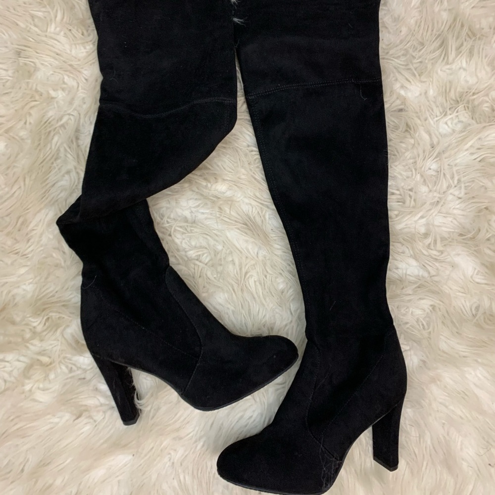 Sam Edelman black suede over knee Kent boots - Picture 2 of 9